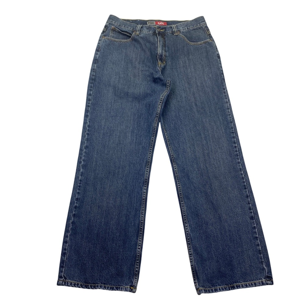 VTG Anchor Blue Easy Jeans Mens Sz‎ 33 Medium Wash Relaxed Straight Leg Denim